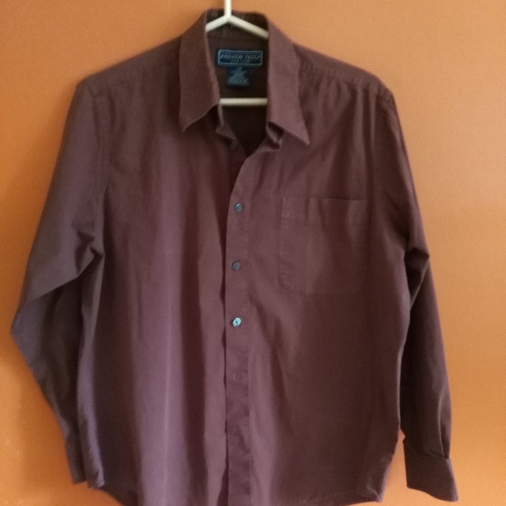 Andrew Fezza | Men's Long-Sleeve Shirt | Size L | Chocolate Brown